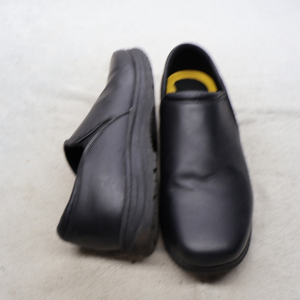 Perry Ellis Mens 13 Wide Portfolio Work Shoes Black Slip Guard Resistant Slip On